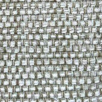 Woven fabric texture, muted gray and beige, dense basketweave structure with rounded yarns and a matte finish.