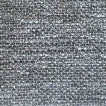 Gray woven fabric sample displaying a textured grid pattern with speckled variations, identified as “mimì” from Presotto’s fabric collection f mm3037.