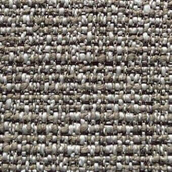 Presotto San Diego fabric, F SDG134, gray-beige-silver woven texture with slub weave and metallic sheen for upholstery.