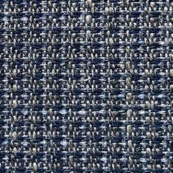 Navy blue textured fabric with speckled weave, displaying a herringbone pattern and raised yarn construction; identified as Presotto allure match g alm106.