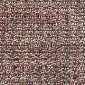 Presotto Allure Match fabric sample, beige and taupe woven textile with irregular reddish-brown horizontal stripes and a dense, nubby texture.