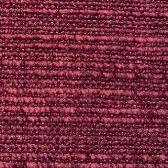 Burgundy woven fabric texture with horizontal linear ridges and a looped pile construction, displaying subtle tonal variations.