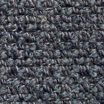 Presotto Tavolara fabric texture, gray woven fibers, irregular nubby surface, dense pile, subtle charcoal to silver-gray color variations.