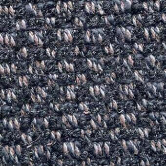 Presotto Tavolara fabric, dark gray woven texture with rose-brown threads, featuring a raised nub pattern and matte finish.