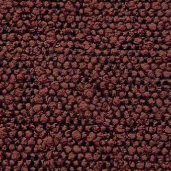 Reddish-brown fabric texture features dense, rounded nubs with subtle tonal variations and a consistent, three-dimensional surface pattern.
