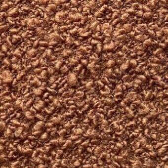 Presotto cloud fabric texture, reddish-brown curled fibers, plush uneven surface, textile sample m cld2806.