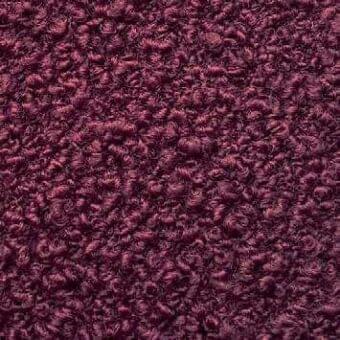 Burgundy looped fabric texture with a plush, curled surface; tight weave shows tonal variations from pinkish-red to deep red-purple, sample m cld2809.
