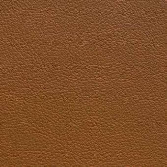 Presotto leather sample, warm orange “xt arancione 510”, fine granular texture, matte finish, soft range collection, neutral background.