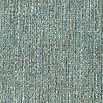 Viridian green woven fabric texture with silver flecks, displaying a dense, granular surface and subtle shimmer; “reflex fabric dublino” text visible.