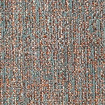 Reflex Dublino Nepa fabric (extra) displays a muted teal heathered weave with burnt orange and off-white speckles, exhibiting a nubby texture.
