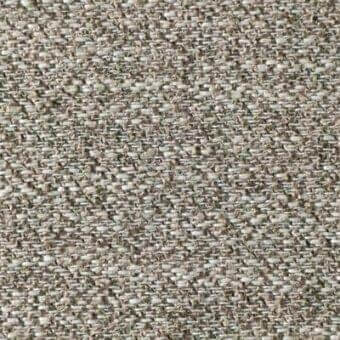 Woven fabric texture, muted gray-beige with dark flecks, dense grid pattern, matte finish, label reads “reflex > fabric > francoforte > parseley.”