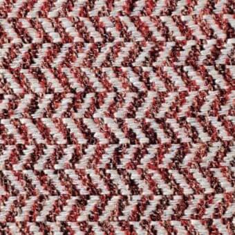 Reflex Ginevra fabric, herringbone weave, mahogany reddish-brown and beige tonal contrast, coarse textured surface, durable upholstery material.