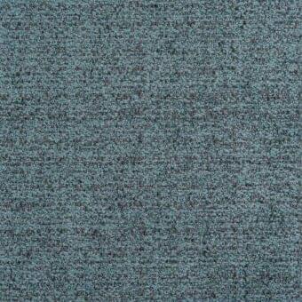Teal woven fabric texture with reddish-brown flecks, exhibiting a nubby, matte finish and tight knit structure for upholstery or drapery.