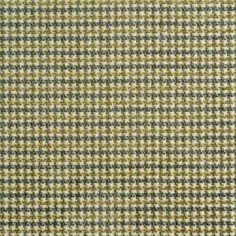 Woven fabric texture, off-white with citron yellow and muted green, displaying a dense square grid pattern; Reflex "Carnaby Street" material.