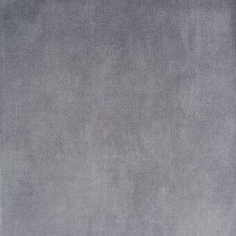 Woven fabric sample, cool gray tone, vertical ribbed texture with matte finish; label reads "reflex > fabric > venezia > 26 martini".