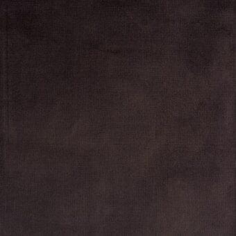 Dark brown woven fabric texture with a ribbed surface, matte finish, and consistent color, displaying subtle light variations and a dense, uniform weave.
