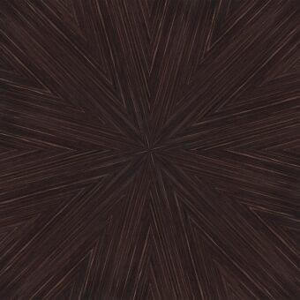 Radial dark brown pattern with thin lines emanating from center, resembling wood grain; text identifies “reflex” collection, glass & ebano scuro.