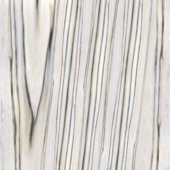 Marmoreflex surface, creamy white and black, diagonal zebra-like lines, polished glass texture, reflective veining pattern.