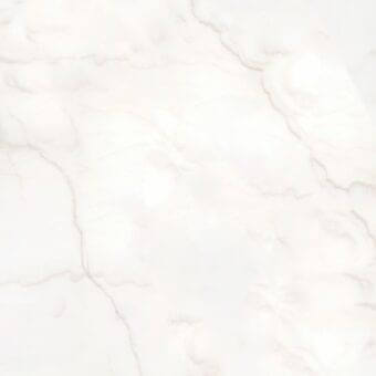 White marble texture with light beige and gray veining, polished surface, displaying organic patterns; Reflex Marmoreflex 0008 onice bianco glass sample.