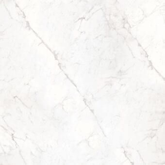 White marble texture with gray veining, polished reflective surface, diagonal fissures, consistent pattern, high-quality slab detail.