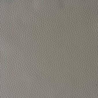 Gray leather texture sample, “152 grigio pietra”, displays a dense pebble grain and matte finish with consistent cool undertones.