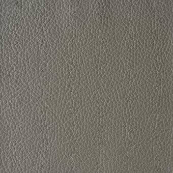 Gray leather texture sample with intricate grain, identified as Reflex leather (c) 120 fumo, displaying a fine network of raised lines.