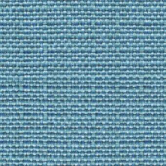 Woven fabric sample, muted blue tone, uniform grid pattern with subtle texture and matte finish, consistent over-under weave structure.