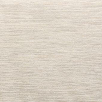 Royal Botania Vav Vanille velvet fabric swatch, creamy off-white acrylic, horizontal linear texture, raised pile.