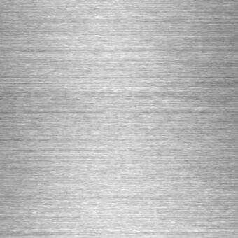 Brushed stainless steel texture with horizontal grain, cool gray tone, polished matte finish, displaying fine parallel lines and “royal botania” text.