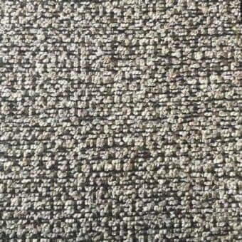 Rugiano mosaico rug, gray-beige-brown, dense textured weave with irregular elements and subtle linear pattern.