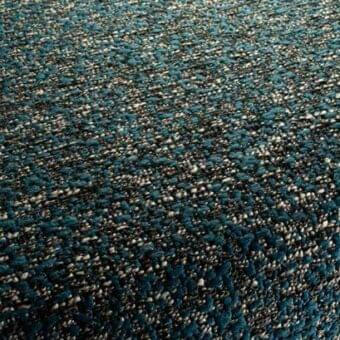 Rugiano rug, teal and cream looped pile, dense irregular weave with speckled texture, indoor fabric collection model 1609 081.