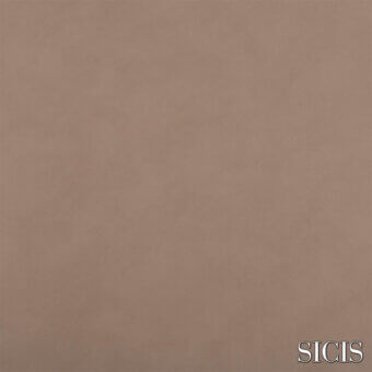 Sicis Aidos Timberwolf fabric swatch, matte taupe woven texture, neutral background, dark green SICIS logo detail.