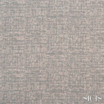 Greige fabric texture with linear pattern, SICIS watermark, muted gray-beige tones, finely woven with nuanced, granular appearance and diffused lighting.