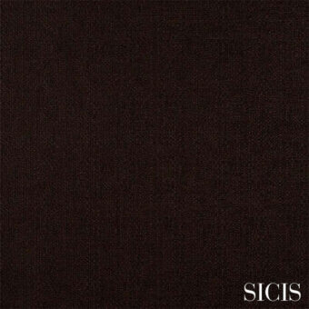Sicis Selene Moka fabric texture, dark brown woven material, granular matte surface with consistent color and short pile construction.