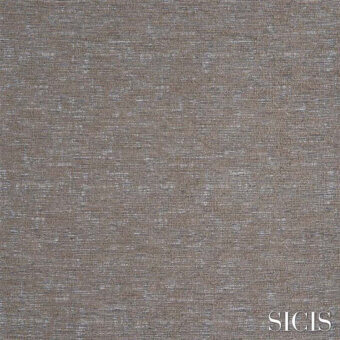 Sicis Liber Silver fabric texture, muted gray-brown linear weave, matte finish, heathered effect with dark thread details, serif brand text.