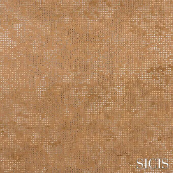 Sicis Sedatus fabric sample, champagne and gold tesserae, dense mosaic pattern with subtle shimmer and slight color variation.