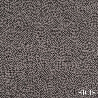 Gray tile texture with concentric circular pattern, granular surface, monochromatic shades, and subtle tonal shifts against a white background.