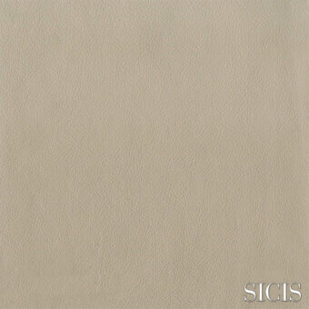 Beige leather texture sample, “Delaware Flax”, displays a subtle pebbled grain with a matte finish and SICIS branding.