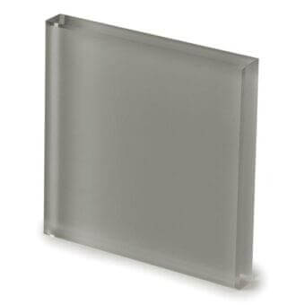 Frosted glass sample, Sovet Italia “aec2 clay” collection, rectangular block with beveled edges and diffused matte texture.