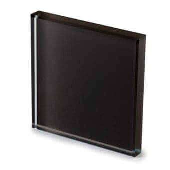 Glass panel, mocha color, beveled edges; Sovet Italia Tec1 design with lacquered finish and smooth, reflective surface against white backdrop.