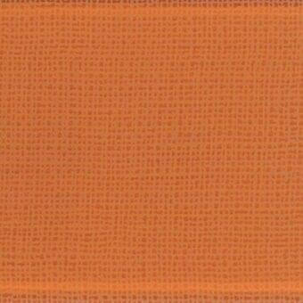Orange perforated fabric with a coarse weave and matte finish, displaying a dense, repeating circular pattern across the textile surface.