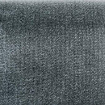 Velvet fabric sample in gray-blue with a dense, raised weave and matte finish; durable textile for upholstery or drapery, Sovet Italia Z04.
