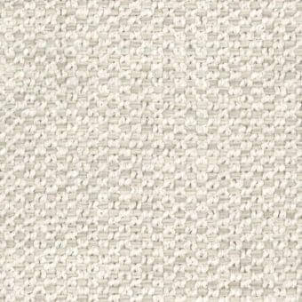 Cream off-white textured fabric with subtle horizontal stripes, dense nubby weave, matte finish, suitable for upholstery cushions.