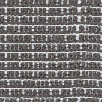 Woven fabric texture, gray and white horizontal stripes, nubby gray yarn with clean white linear contrast, durable textile sample.
