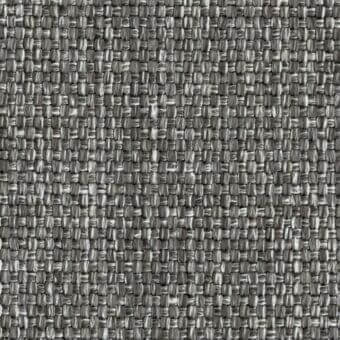Gray woven textile with a dense, regular square weave pattern and heathered tonal variations; matte finish fabric for upholstery.