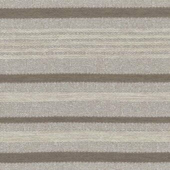 Horizontal stripe fabric swatch, beige and taupe-brown, woven texture with granular and dense weave variations, neutral warm tones.