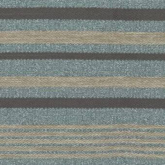 Woven striped fabric texture with teal, beige, and charcoal gray horizontal bands; regular pattern, granular and smooth variations.