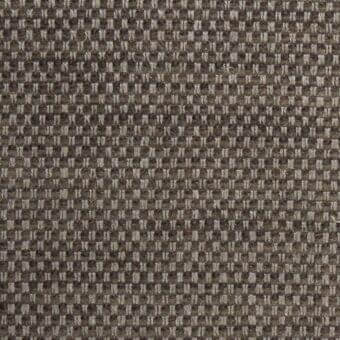 Woven fabric sample, muted brown and gray, dense over-under weave with a nubby matte finish; Tonelli design F407.