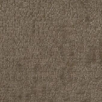 Tonelli Design fabric sample, warm brown boucle with a nubby, grid-weave texture and mottled tonal variations, identified as p104.