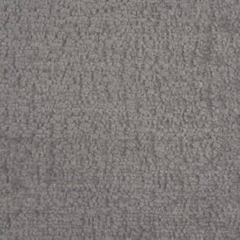Gray woven fabric texture with short pile and granular effect, displaying subtle vertical lines; tonelli design p804 textile sample.